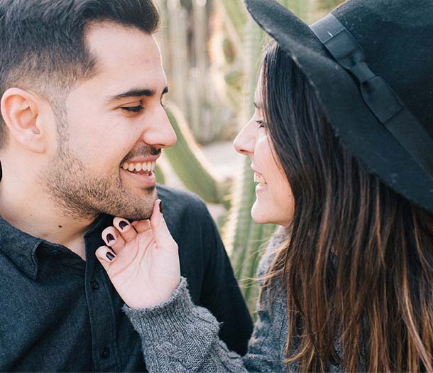 Close-up of a couple looking at each other