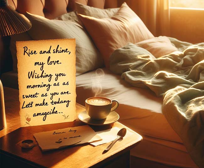 Rise and shine my love good morning message