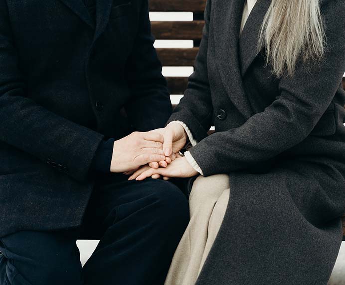 photograph of a couple's hands